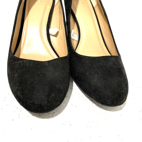 A New Day black faux suede wedge heel pumps career shoes US size 8M classic look - Picture 8 of 10